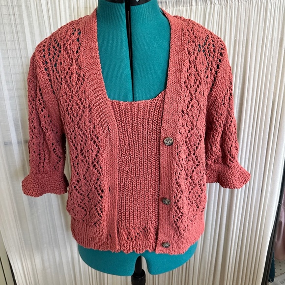 NWT - JCP Crochet Twin Set Size M - Picture 1 of 9